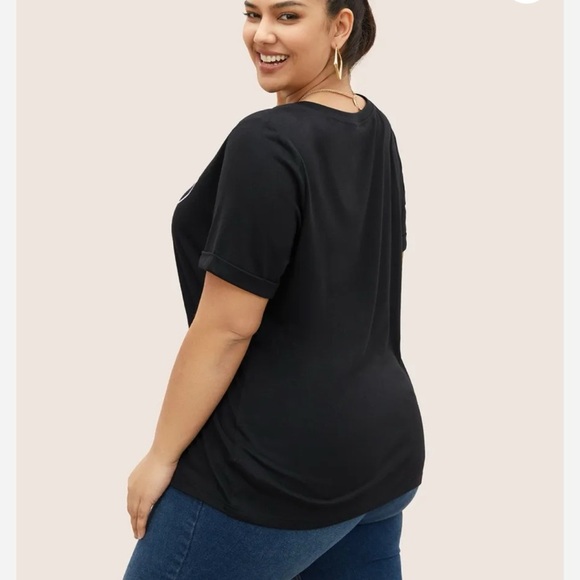 BloomChic Plus Size 3XL Letter Print Round Neck T-shirt us22-24 - Picture 2 of 6